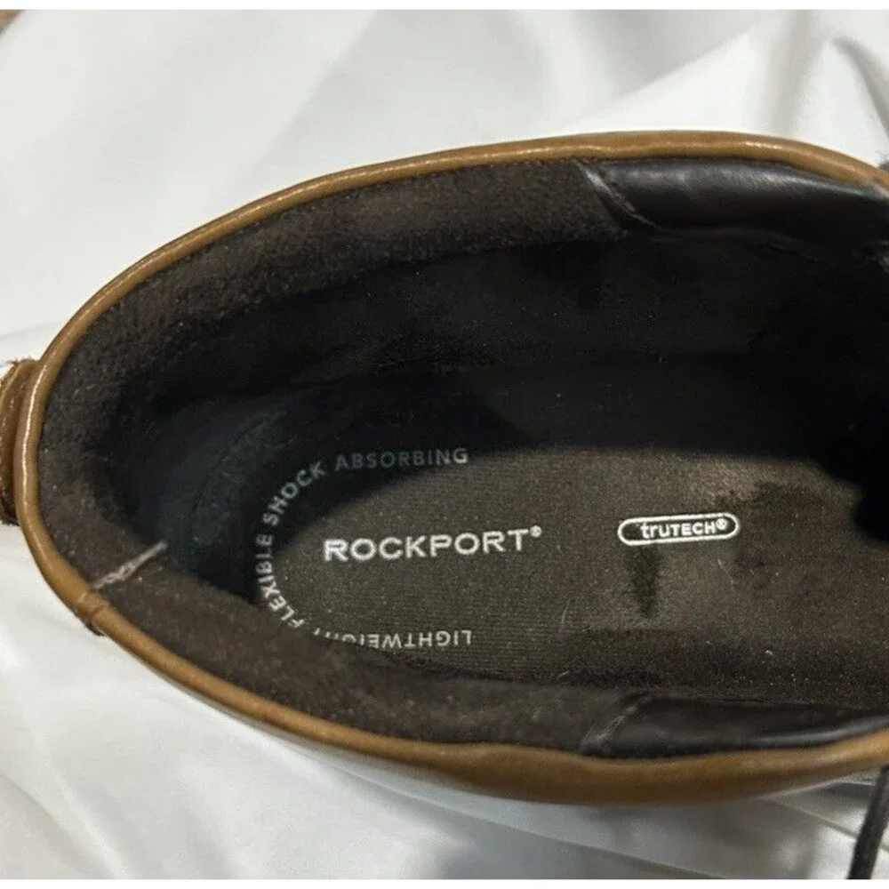 RockPort Leather Shoes Mens 11.5‎ W Brown TruTech Lightweight Shock Absorbing